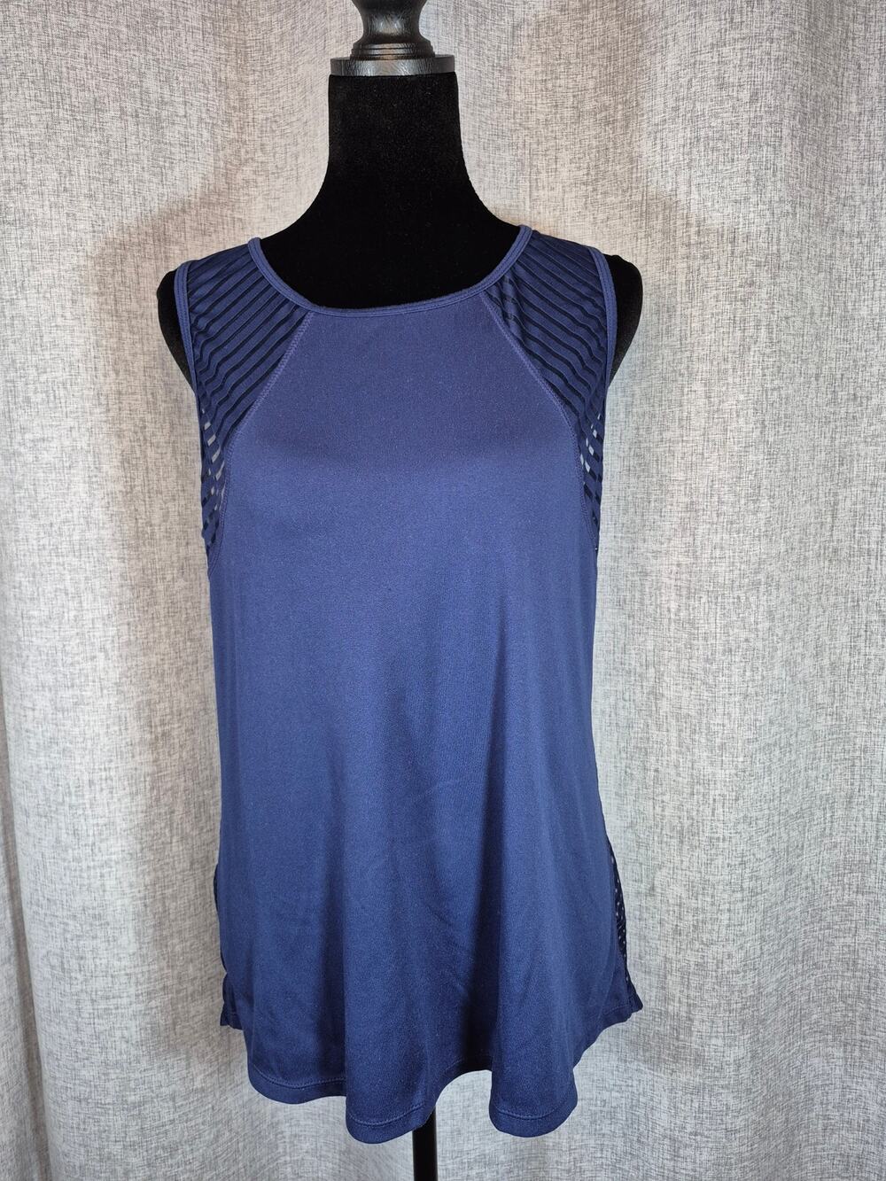 PBX Pro Active Women’s Navy Blue Mesh Panel Athletic Tank Top Size Large